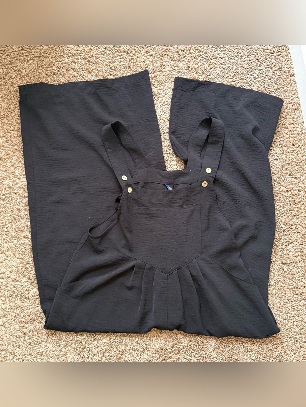 IWOLLENCE Black Wide Leg Overall Jumpsuit Size Small - Picture 3 of 5